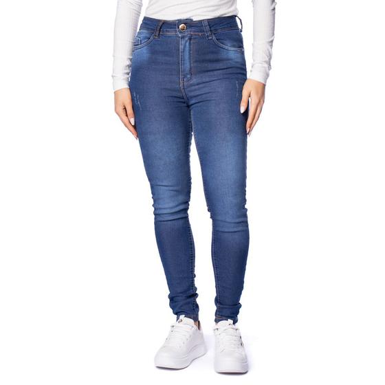 Imagem de Calça Jeans Feminina Eagle Rose Cigarrete Azul Escuro