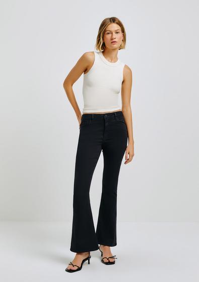 Imagem de Calça Jeans Feminina Flare Petit Cintura Média Soft Touch