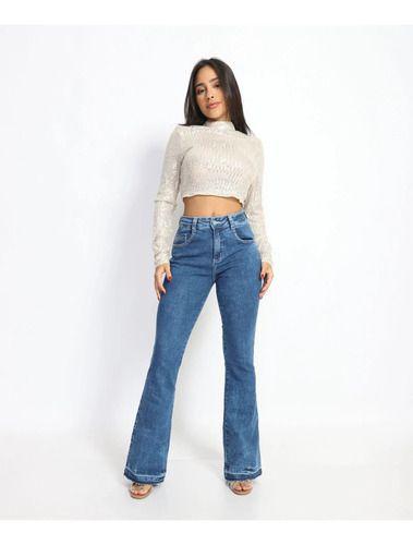 Imagem de Calça Jeans Feminina Flare Petit Ideal Para Mulheres Baixas