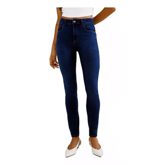 Imagem de Calça Jeans Feminina Hering Super Skinny Azul Escuro - KZF4