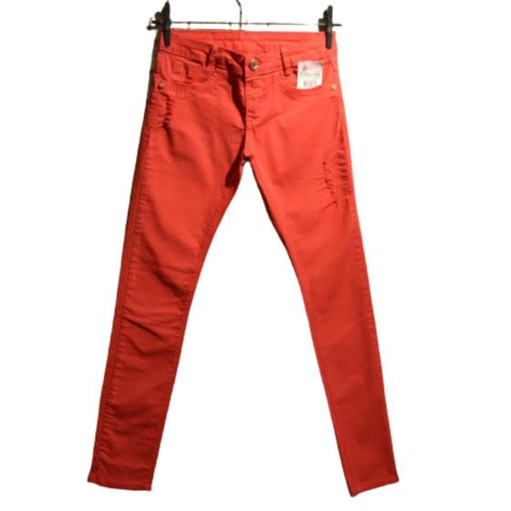 Imagem de Calça jeans feminina infantil skinny detalhe coração