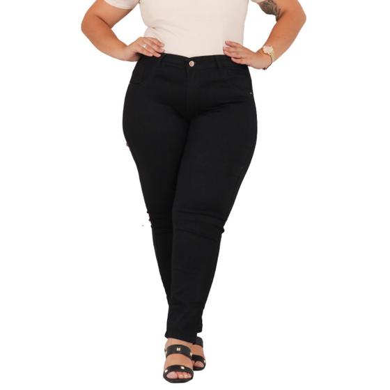 Imagem de Calça Jeans Feminina Plus Size Cintura Alta