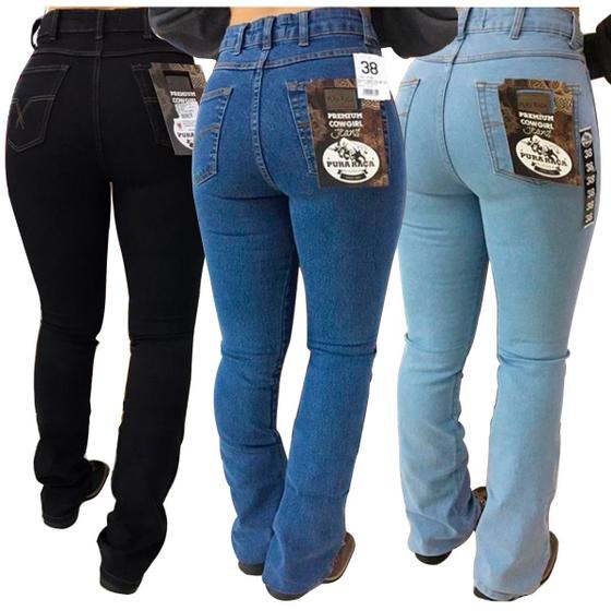 Imagem de Calça Jeans Feminina Premium Country Confort Laicra Kit C/3