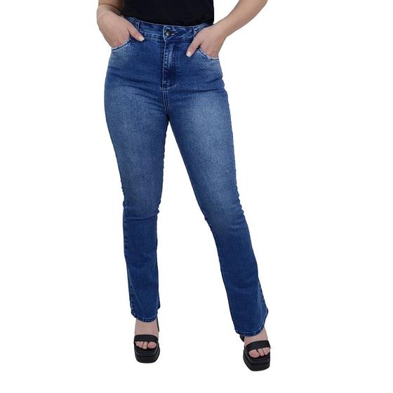 Imagem de Calça Jeans Feminina Recuzza Flare Azul Médio - 10700