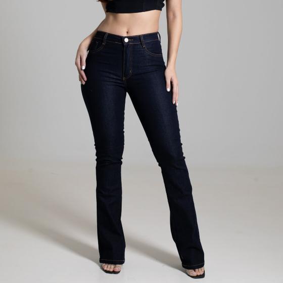 Imagem de Calça Jeans Feminina Sawary Boot Cut Flare Elastano Premium Boca de Sino Bonita