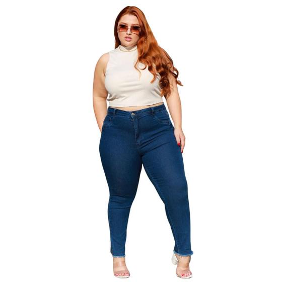 Imagem de Calça Jeans Feminina Skinny Midi Plus Size 28839 Biotipo