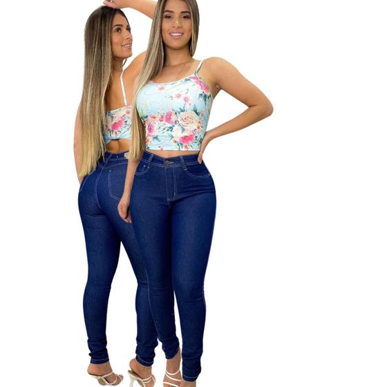 Imagem de Calça Jeans Feminina Skinny Tradicional com elastano que estica linha premium