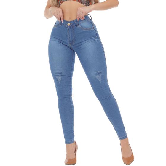 Imagem de Calça jeans Feminina  Super Skinny Modela Corpo Tendencia