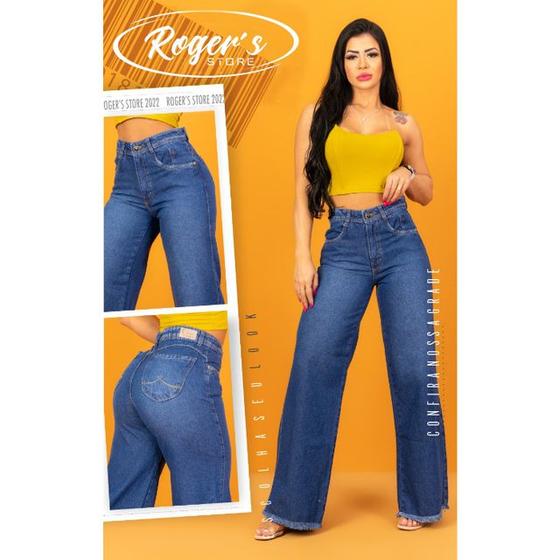 Imagem de Calça Jeans Feminina Wide Leg Credencial Ref. 10612