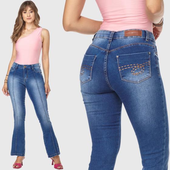 Imagem de Calça Jeans HNO Jeans Flare Petit com Friso Azul