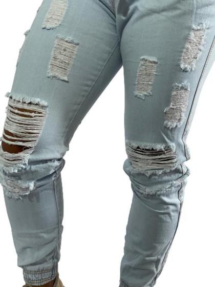 Imagem de Calça Jeans Jogger Feminina C/ Elástico Moda Blogueira C35