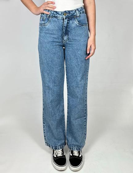 Imagem de Calça jeans lana wide leg marmorizada 100% algodão 23060-1