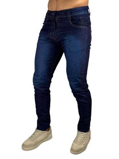 Imagem de Calça jeans masculina bege sarja tradicional skinny slim lançamento 2024