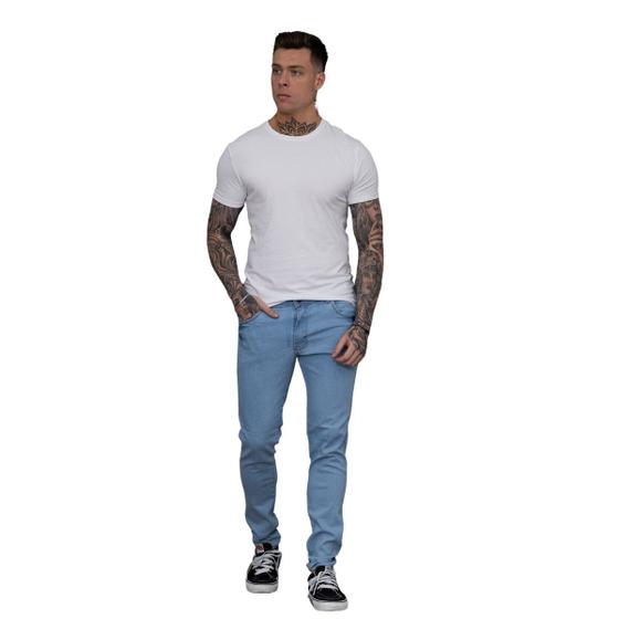 Imagem de Calça Jeans Masculina  Délavé Premium Mega Skinny  Confortável  Premium Azul