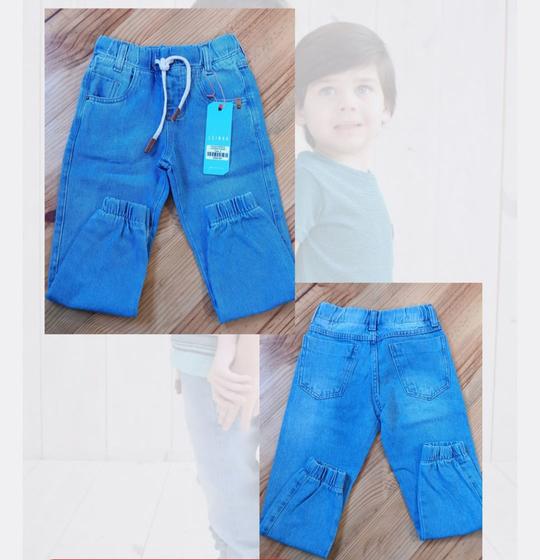 Imagem de Calça jeans masculina infantil jogger Power