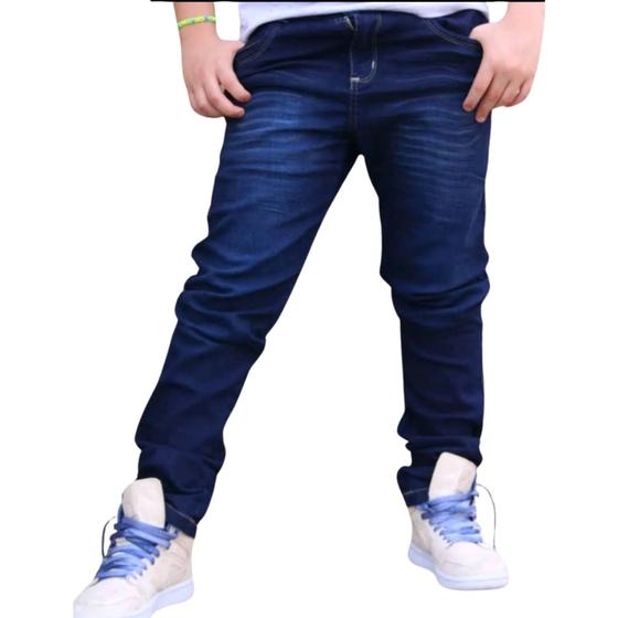 Calça jeans masculina infantil juvenil com elastano Tam 10 Ao 16