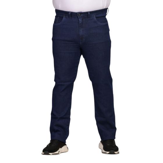Imagem de Calça Jeans Masculina Plus Size Basica Corte Regular Reto com Elastano Lavagem Stone