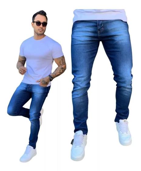 Imagem de Calça Jeans Masculina Skinny C/ Lycra Justa Na Perna Premium