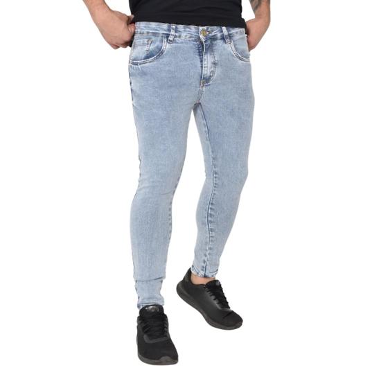 Imagem de Calça Jeans Masculina Skinny Marmorizada Ajustada Estilosa