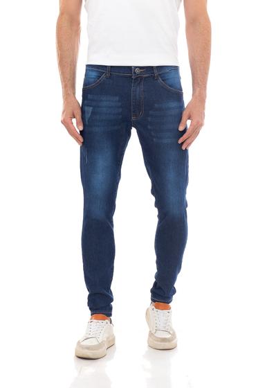 Imagem de Calça jeans Masculina Skinny Premium Puídos  II Fashion  - Azul