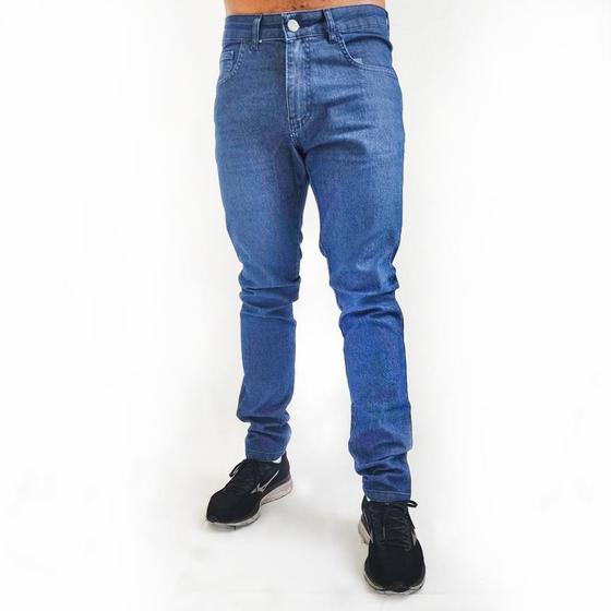 Imagem de Calça Jeans Masculina Skinny Zíper Bolsos Conforto