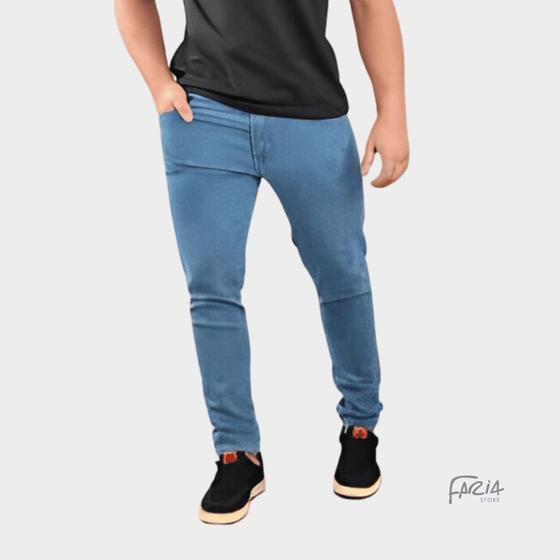 Imagem de Calça jeans masculina skynny com lycra elastano premium