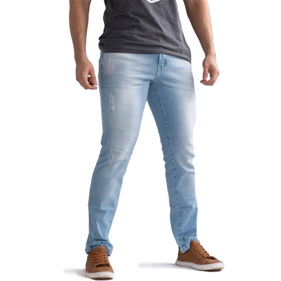 Imagem de Calça Jeans Masculina Slim Elastano Original Long Island Azul Claro