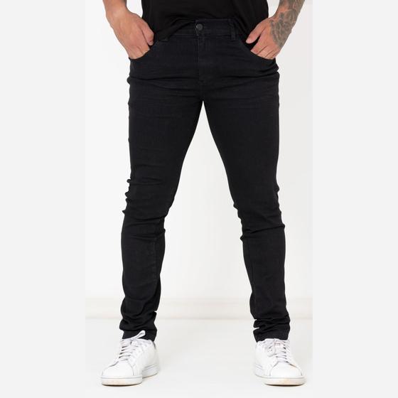 Imagem de Calça Jeans Masculino Super Skinny Preto com Elastano Linha Premium