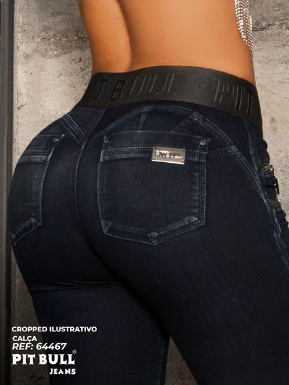Imagem de Calça Jeans Modeladora Redutora de Medidas C/Logomania no Cós Pit Bull-64467