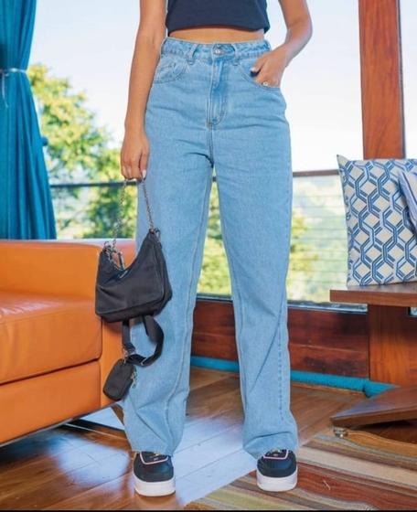 Calça jeans modelo wide feminina - Via jeans wear - Calça Feminina Luiza