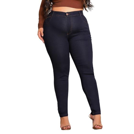 Imagem de Calça Jeans Plus Size Cigarrete Azul Escura