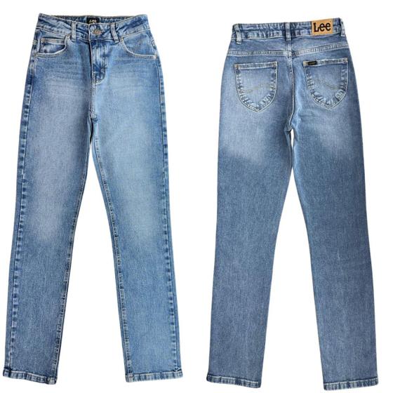 Calça Jeans Premium Feminina Original Lee Azul Claro Strech Confortável New Soft Corte Reta Cintura Alta Ref:3239L Menor preço em Calça Jeans Premium Feminina Original Lee Azul Claro Strech Confortável New Soft Corte Reta Cintura Alta Ref:3239L