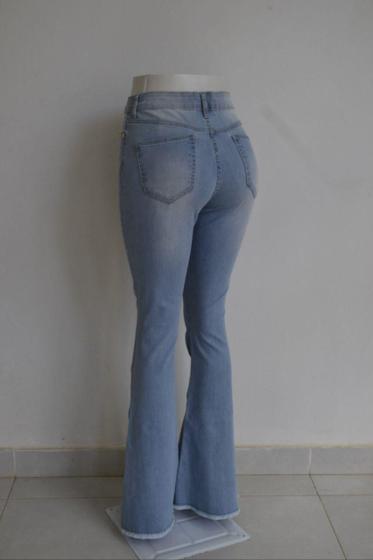 Imagem de Calça Jeans Print Flare Lavagem Clara Tamanho 36