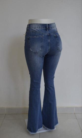 Imagem de Calça Jeans Print Flare Lavagem Média Tamanho 36