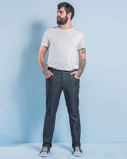 Imagem de Calça Jeans Reta Masculina Preta Plus Size