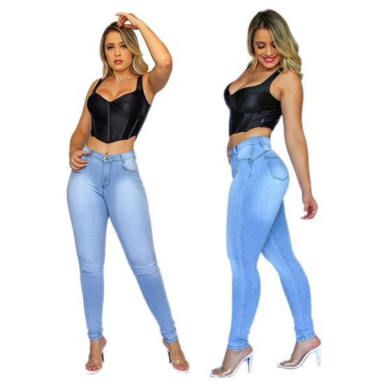 Imagem de Calça Jeans Skinny Feminina Hot Pants Empina Bumbum Com Lycra