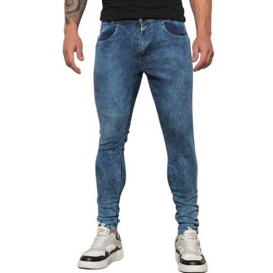 Imagem de Calça Jeans Skinny Ignis Masculina Azul Marmorizado