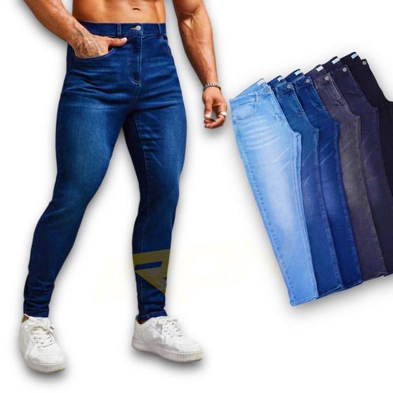 Imagem de Calça Jeans Skinny Slim Casual Elastano Sport Masculina 441