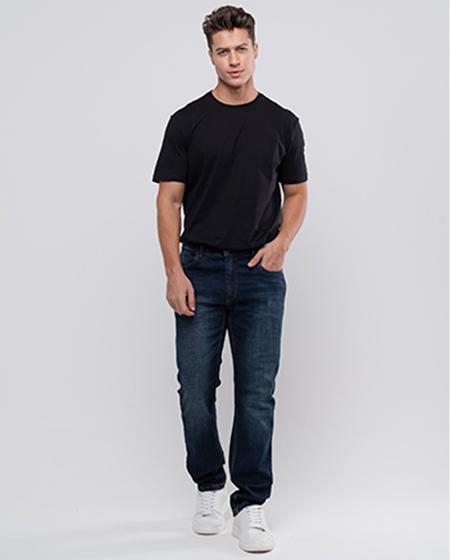 Imagem de Calça jeans slim fit masculina básica com elastano