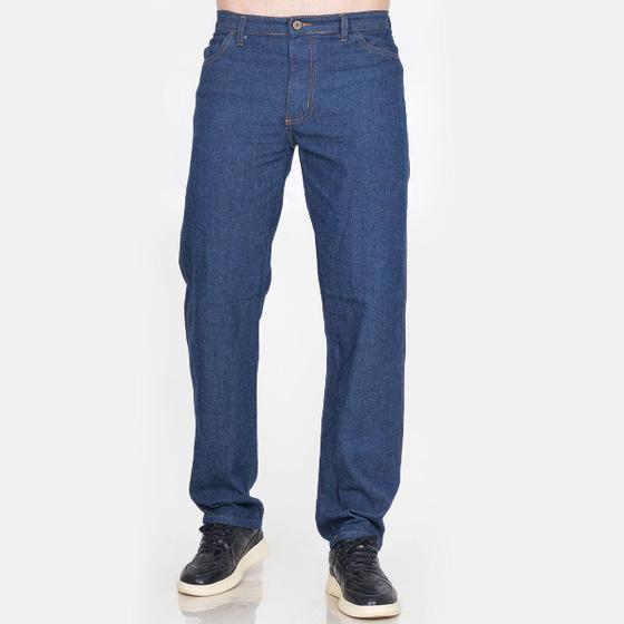 Imagem de Calça Jeans Tradicional Masculina Trabalho Reforçada Azul