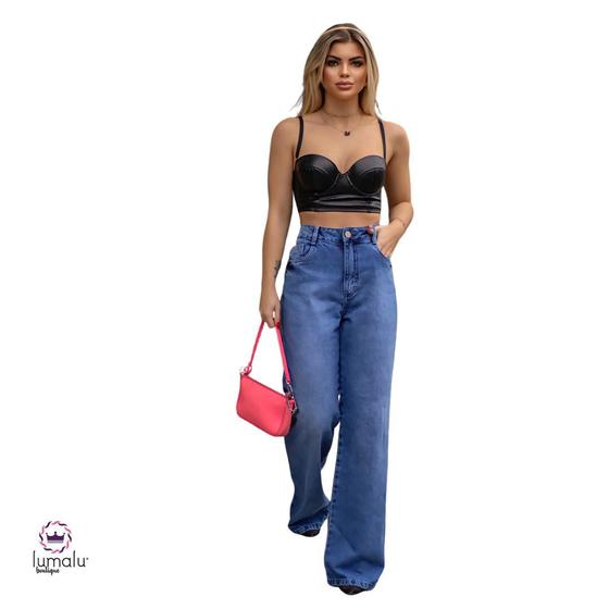 Imagem de Calça Jeans Wide Leg Azul Spaço Vagun - 5673