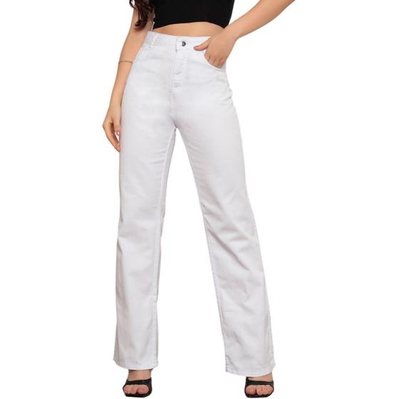 Imagem de Calça Jeans Wide Leg Pantalona Feminina