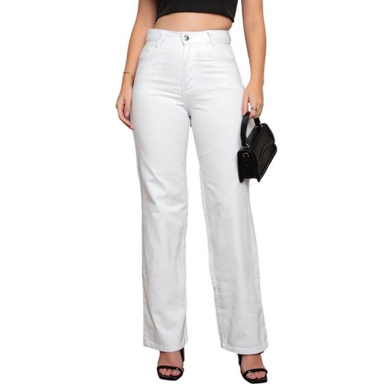 Imagem de Calça Jeans Wide Leg Pantalona Feminina