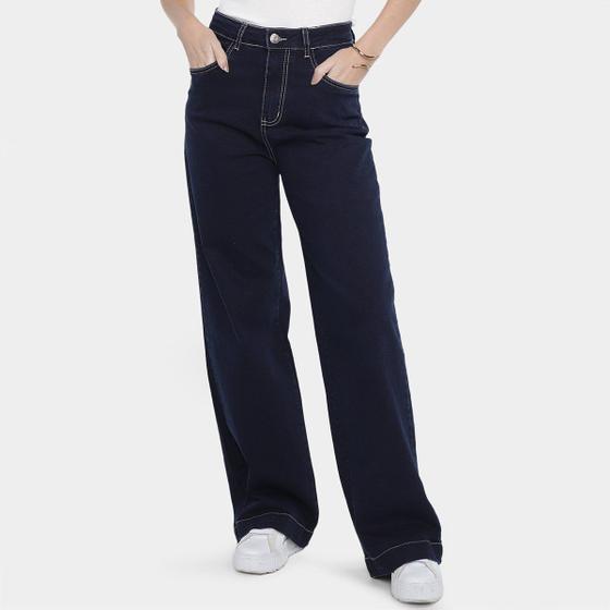 Imagem de Calça Jeans Wide Leg Sawary Barra Larga Feminina