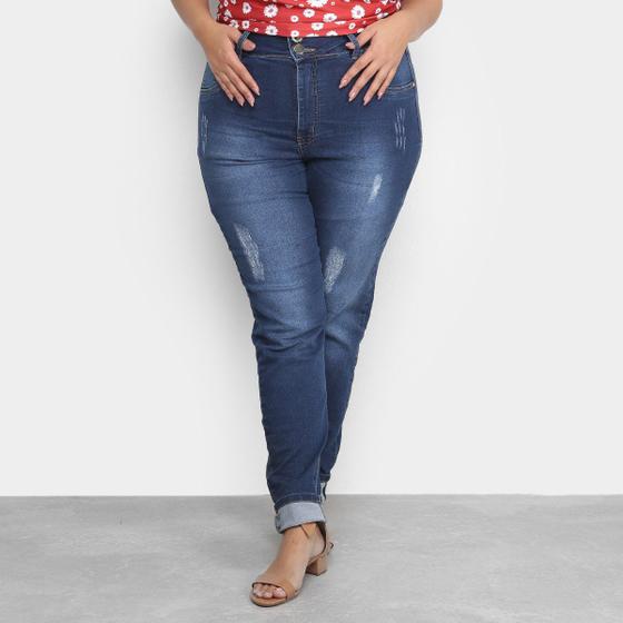 Imagem de Calça Jeans Xtra Charm Plus Size Skinny + Cinta Modeladora Feminina