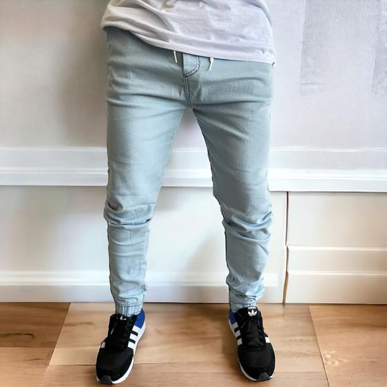Imagem de Calça jogger jeans masculina sarja com elastico