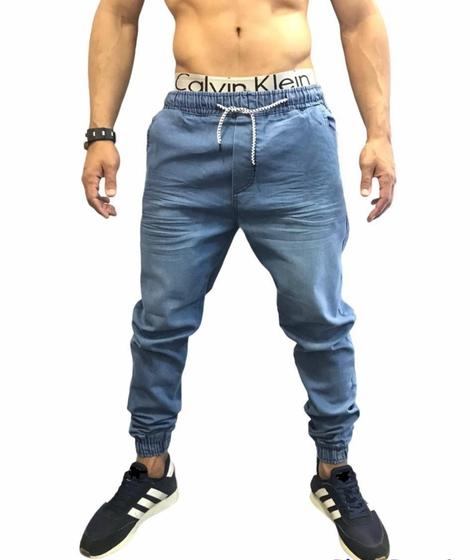 Imagem de Calça jogger jeans masculina sarja com elastico