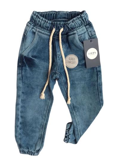 Imagem de Calça jogger jeans menino bebê còs moletom infantil de 1 a 3 anos