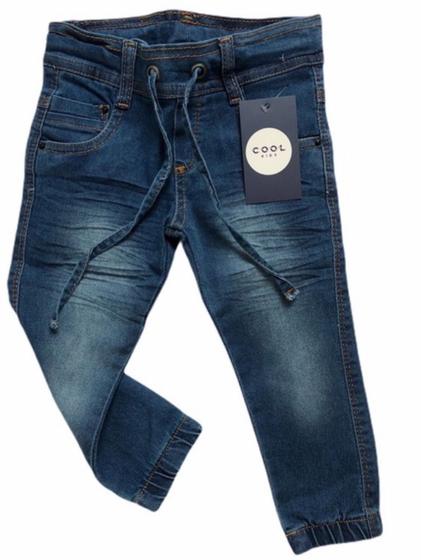 Imagem de Calça jogger jeans menino bebê còs moletom infantil de 1 a 3 anos