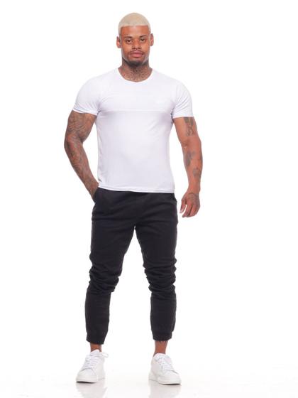 Imagem de Calça Jogger Masculina Slim Sarja Com Punho Elástico alfaiataria Swag Sport Fino Jeans